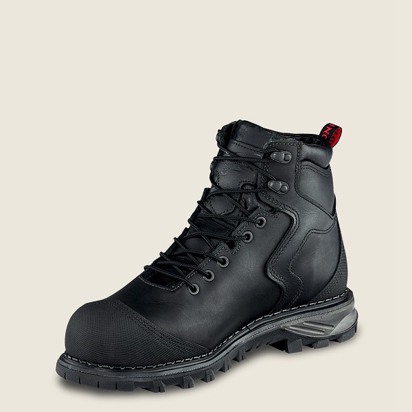 Red Wing Safety Boots Burnside - 6-inch Waterproof Toe - Black - Mens EUQ289016